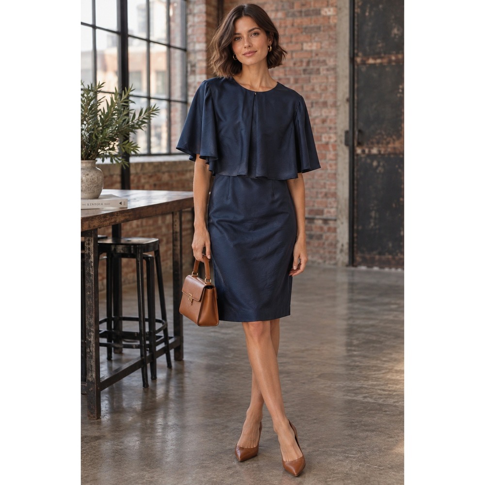 J.Crew Navy Silky Formal Dress – Size 6, Elegant Event Wear
